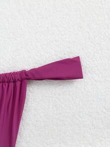 Swim Vcay Braga de bikini para mujer, estilo brasileño de unicolor y tiro bajo, sexy - Rojo violeta - Ver 3