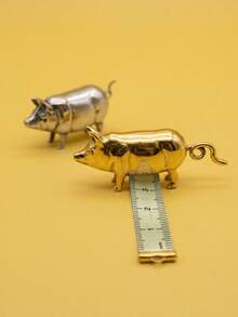 Zazumi 1Pc/2Pcs Vintage Style Pig Mini Tape Measure, Portable Retractable Measuring Tape, Super Practical - multicolor - View 1