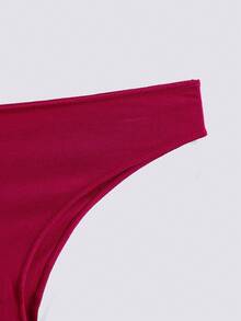 Loungeista 4pcs Women's Solid Color Casual Seamless Low-Rise Briefs - Multicolor - View 7