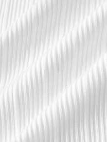 Officeau 男士竖条纹短袖毛衣，新款夏季通勤休闲连体半高领针织衫 - 白色 - 查看 4