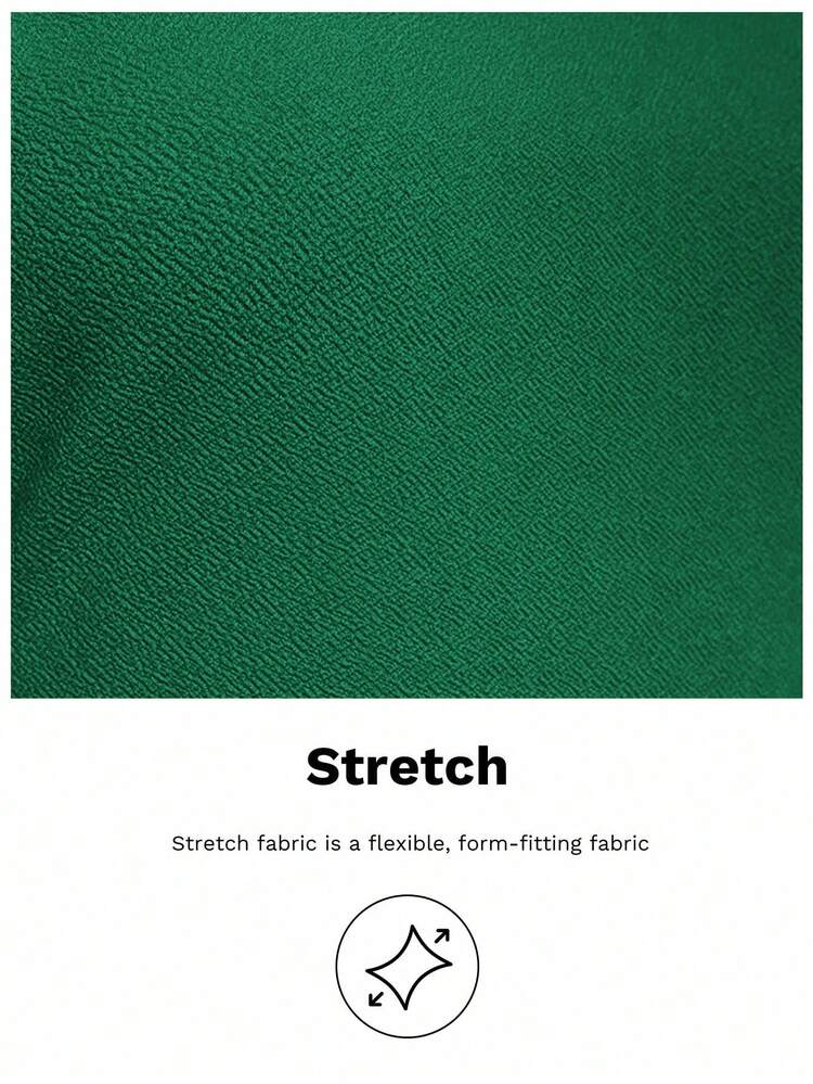 SHEIN Maija Women's Wide Shoulder Design Cinched Waist Long Dress, Versatile For All Seasons, Elegant Casual Business Commuter Style, Sophisticated Urban Chic, Suitable For Office, Social Events, Vacation, Party