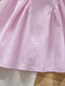 Emery Rose Kids Emery Rose Kids Vestido de punto con cuello cuadrado, volantes en el bajo y bloques de color tejidos para niña - Multicolor - Ver 13