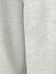 SHEIN Tween Girls' Loose Casual Minimalist Comfortable Mid-Waist Contrast Color Drawstring Decor Printed Sweatpants - Grey - View 2