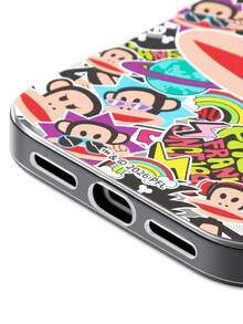 Paul Frank X SHEIN Paul Fr Ank "Sticker Bomb" Graffiti Print Phone Case, Shockproof TPU Protective Shell Compatible With IPhone 14/15/16 Pro Max - Multicolor - View 6