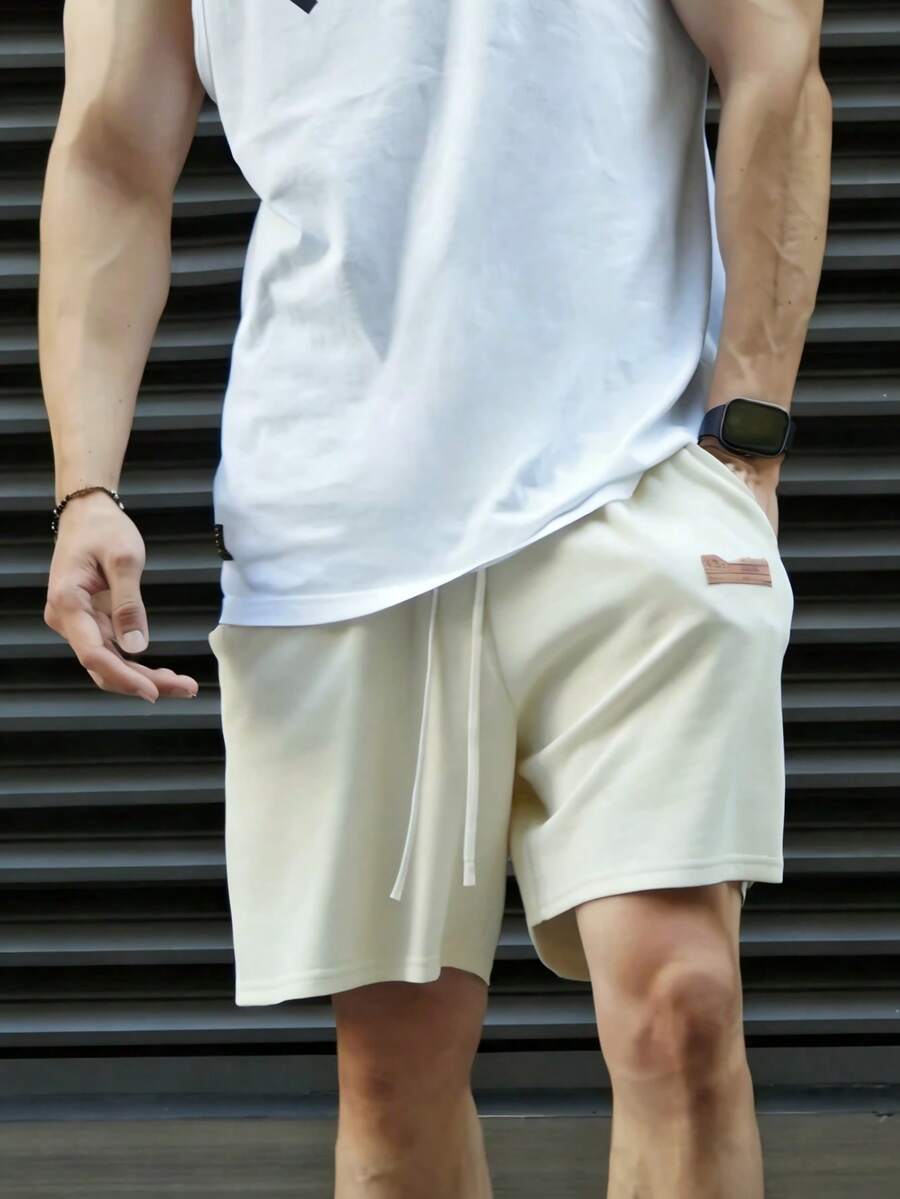 Manfinity Dauomo Quần short nam cạp chun, kiểu dáng thường ngày, đa năng, có dây rút. - Nhiều màu - Xem 1