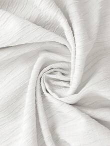 女士卡其色梭织面料两件套：休闲翻领露脐上衣和短裤套装，袖长至手腕，带口袋细节，适合度假穿着。 - 白色 - 查看 10