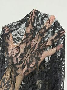 Coolane 女士夏季街头风演唱会装扮 Y2K 约会之夜性感度假派对蝴蝶结透视撞色蕾丝荷叶边无袖迷你连衣裙 - 黑色 - 查看 7