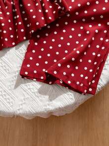 Tween Girls Polka Dot Print Vest And Pants Set - Red - View 8