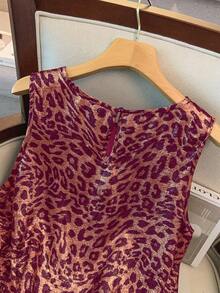 GlowEve CURVE Damen modisches goldenes Leoparden-Muster Trägerhemd - Pink - Übersicht 4