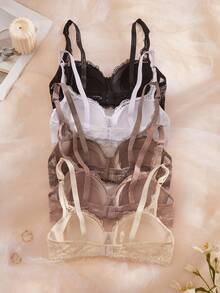 5pcs/Set Women Lace Underwire Bras - Multicolor - View 2