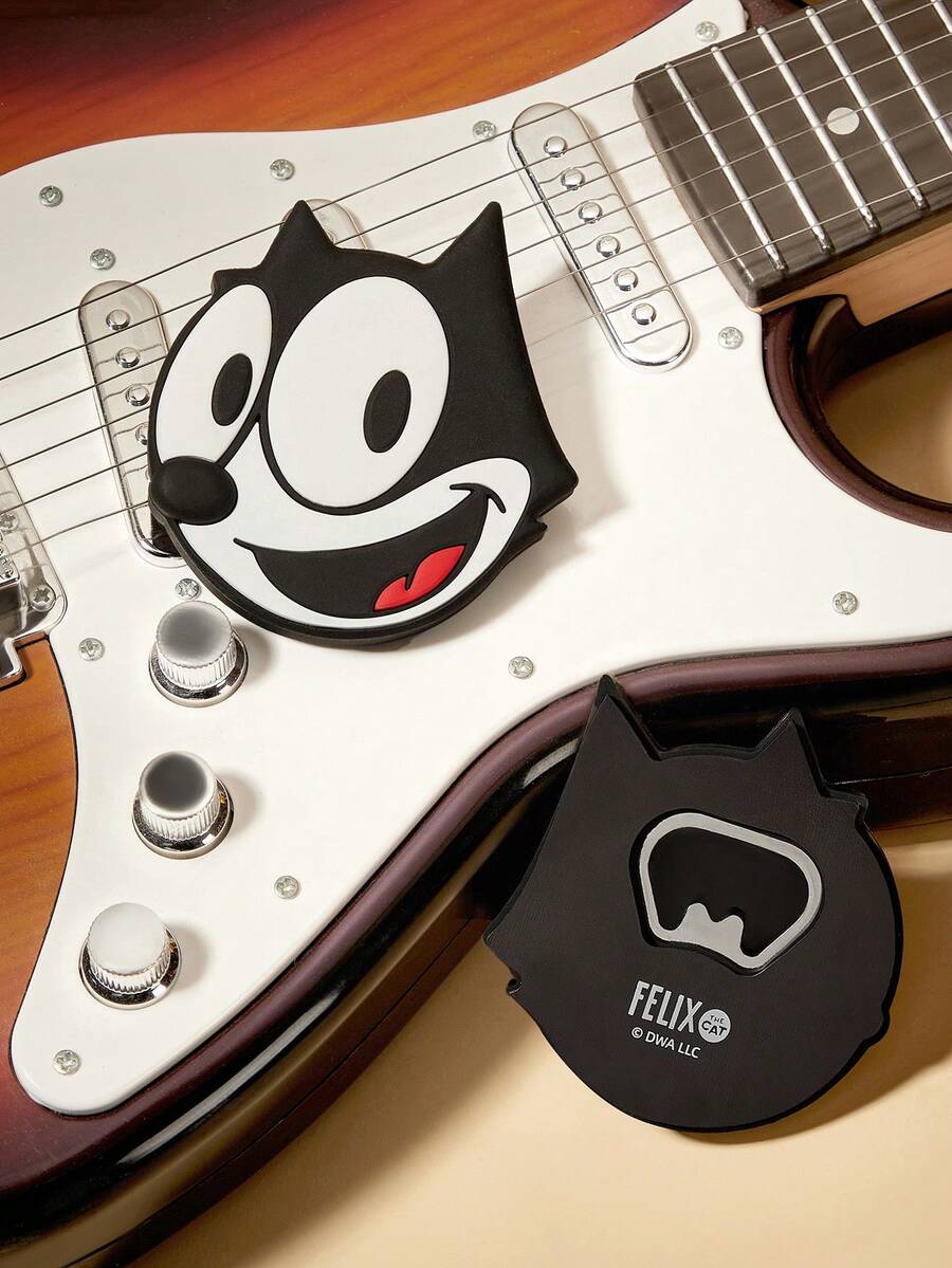SHEIN Felix The Cat 1 قطعة مغناطيس ثلاجة بشكل مثير للاهتمام، ديكور جيد للثلاجة، مناسب لديكور المطبخ، فتاحة زجاجات، هدية - الأسود - مشاهدة 1