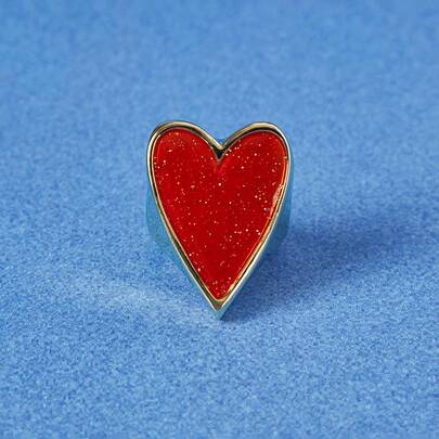 Popjeli Nhẫn nhựa hình giọt dầu tình yêu 18k, phong cách Y2K/Dễ thương/Nhiều màu sắc/Sang trọng, dành cho mẹ/phụ nữ/bé gái/người mẹ, thích hợp cho mùa hè/bãi biển/lễ hội/tiệc tùng/kỳ nghỉ/du lịch, màu hồng, hình trái tim, họa tiết hoa.