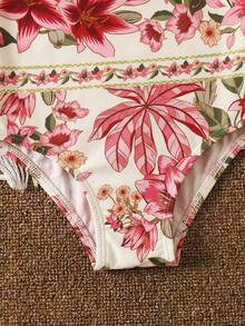 Travachic KIDS Baju Renang Bayi Perempuan Kasual Nyaman dengan Motif Bunga dan Tali Bahu Warna Kontras - MultiWarna - View 5