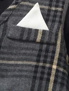 两件套格子背心+裤子，男童正式套装，适合生日派对、婚礼、洗礼、情人节等场合。 - 彩色 - 查看 5