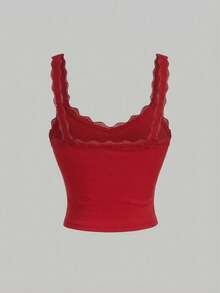 SHEIN MOD Camiseta de mujer de unicolor con parches de encaje - Multicolor - Ver 10