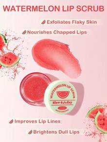 Slow Sunday Watermelon Lip Scrub, Watermelon, Hydrating Moisturizing Revitalizing Exfoliating Facial Peel, Good Choice For Wedding, Vacation, Beach, Travel EssentialsEaster Gifts, Suitable For Summer Lip Care - Watermelon Pink - View 3
