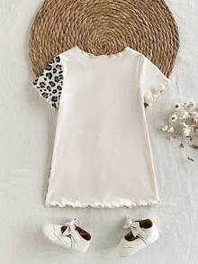 SHEIN Sparklyn Đầm ngắn tay cổ tròn ôm sát, màu hồng nhạt, dễ thương và ngọt ngào kiểu Y2K, đa năng, dễ phối đồ hàng ngày, có gân, đường may tương phản. - Nhiều màu - Xem 2