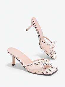Beige Summer New Square Toe Mesh Breathable Open Toe High Heel Sandals, Versatile Minimalist Stiletto Sandals For Women - Beige - View 10