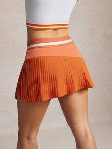 Activina 女士撞色简约日常网球衫 - 橘色 - 查看 2