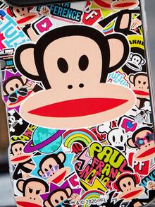 Paul Frank X SHEIN Paul Fr Ank "Sticker Bomb" Graffiti Print Phone Case, Shockproof TPU Protective Shell Compatible With IPhone 14/15/16 Pro Max - Multicolor - View 7