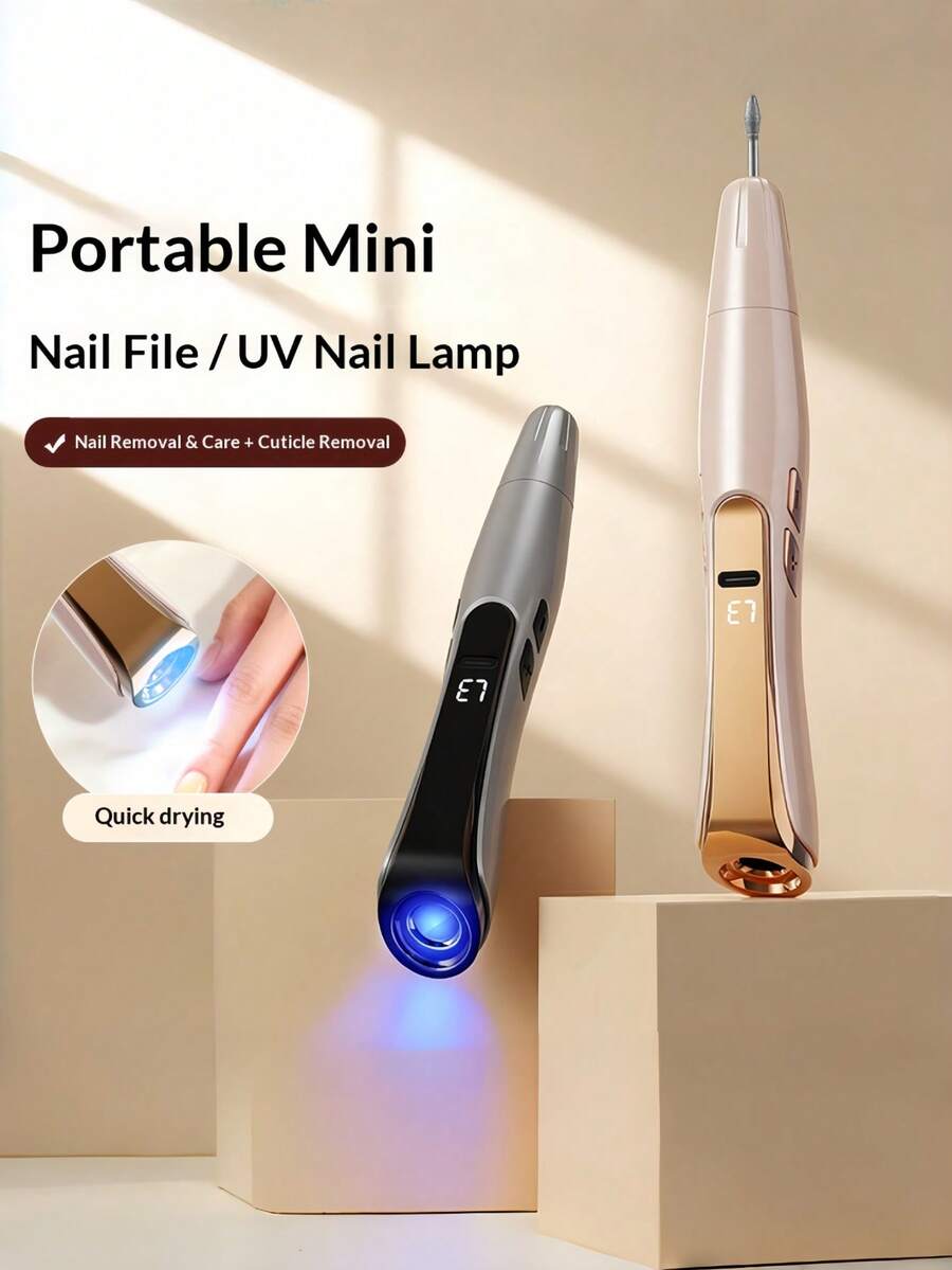 Teckwe Máy mài móng tay điện sạc lại, bộ dụng cụ khoan móng, máy đánh bóng móng đa chức năng, sạc USB - Máy mài móng dày, pin sạc 500mAh; Không bao gồm cáp dữ liệu. - Nhiều màu - Xem 1