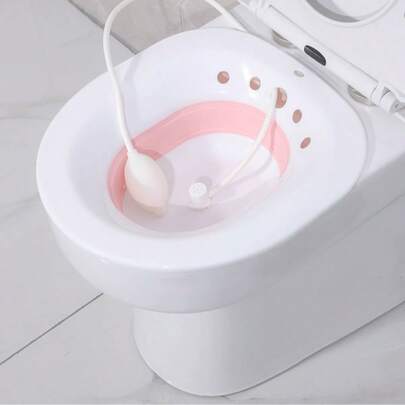 1pc Collapsible Postpartum Care Basin Suitable For Elderly And Pregnant Women, Postpartum Care, Hemorrhoid Treatment, Random Style With Drainage Hole Home Bathroom Decor Fall Decor Back To School
