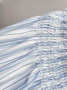 Enliva Plus Size Blue And White Striped Loose Fit Spaghetti Strap Dress With Pockets, For Apple And Rounded Body Shape - Blue and White - View 11