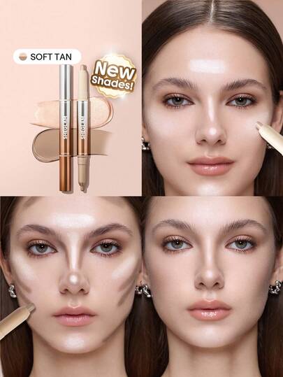 SHEGLAM Fine Line 2-in-1 Lápiz de Contorno e Iluminador de Nariz 05 Soft Tan Marca Belleza Maquillaje Maquullaje Cosmética para Mujeres Niñas Perfecto para Invierno Primavera Verano Ideal para Y2K Elegante Moda Adecuado para Cumpleaños Día de la Madre Regalo Fiesta Listo Mejor Color