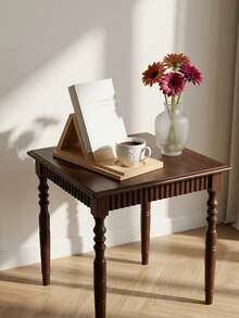 Cirelle Soporte de libro de madera maciza con portavasos, acabados en madera natural y marrón, organizador de libros multifuncional portátil de estilo chino moderno, sujetalibros antideslizante para libros, revistas, tabletas, perfecto para el hogar, oficina, sala de estudio, librería, cafetería y rincón de lectura, regalo ideal para amantes de los libros, lectores, estudiantes, profesores para cumpleaños, festivales, graduación y uso diario, hogar y vida - Multicolor - Ver 4