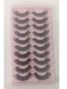 10 Pairs 5D Luxury Synthetic Mink Lashes, Long Lasting Natural Drama, Volumized, Fluffy, Sweet 3D False Eyelashes, Create Charming Appearance - Reusable And Easy To Apply Strip Lashes,Lashes,Eyelashes,Fake Lashes - Fluffy Lashes - View 10