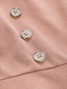SHEIN MOD 大码纯色纽扣休闲日常荷叶边吊带背心 - 粉色 - 查看 2