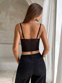 Aloruh Sexy Lace Sheer Camisole Top, Party, Date Night, Commute, Cute Bralette, Sexy Club Top, Corset Top, Going Out Top, Cute Top, Summer Lace To - Blue - View 10