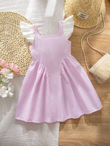 Emery Rose Kids Emery Rose Kids Vestido de punto con cuello cuadrado, volantes en el bajo y bloques de color tejidos para niña - Multicolor - Ver 8