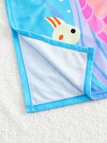 Vestido con capucha estampado de sirena para niña - Azul - Ver 3