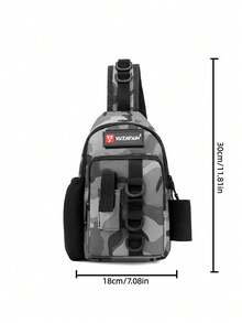 Hochwertige, strapazierfähige Angeltasche mit Rutenthalter und mehreren Fächern, hochwertiger Reißverschlussdesign, geeignet für Angeln und Outdoor-Aktivitäten, kann Angelzubehör aufbewahren, ein ideales Angelgeschenk für Männer und die perfekte Wahl für Angelausrüstung. - Verschiedenfarbig - Übersicht 2