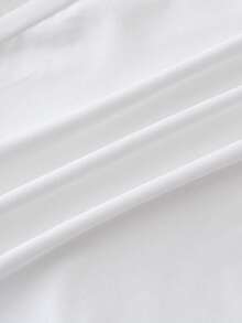 SHEIN 少女夏季休闲度假白色吊带碎花纸袋短裤两件套 - 藍白色 - 查看 7