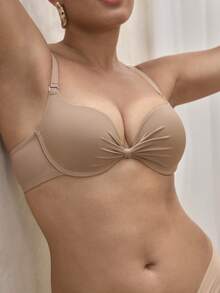 3pcs Seamless Padded Underwire Full Coverage Bras, Solid Black/White - Multicolor - View 11