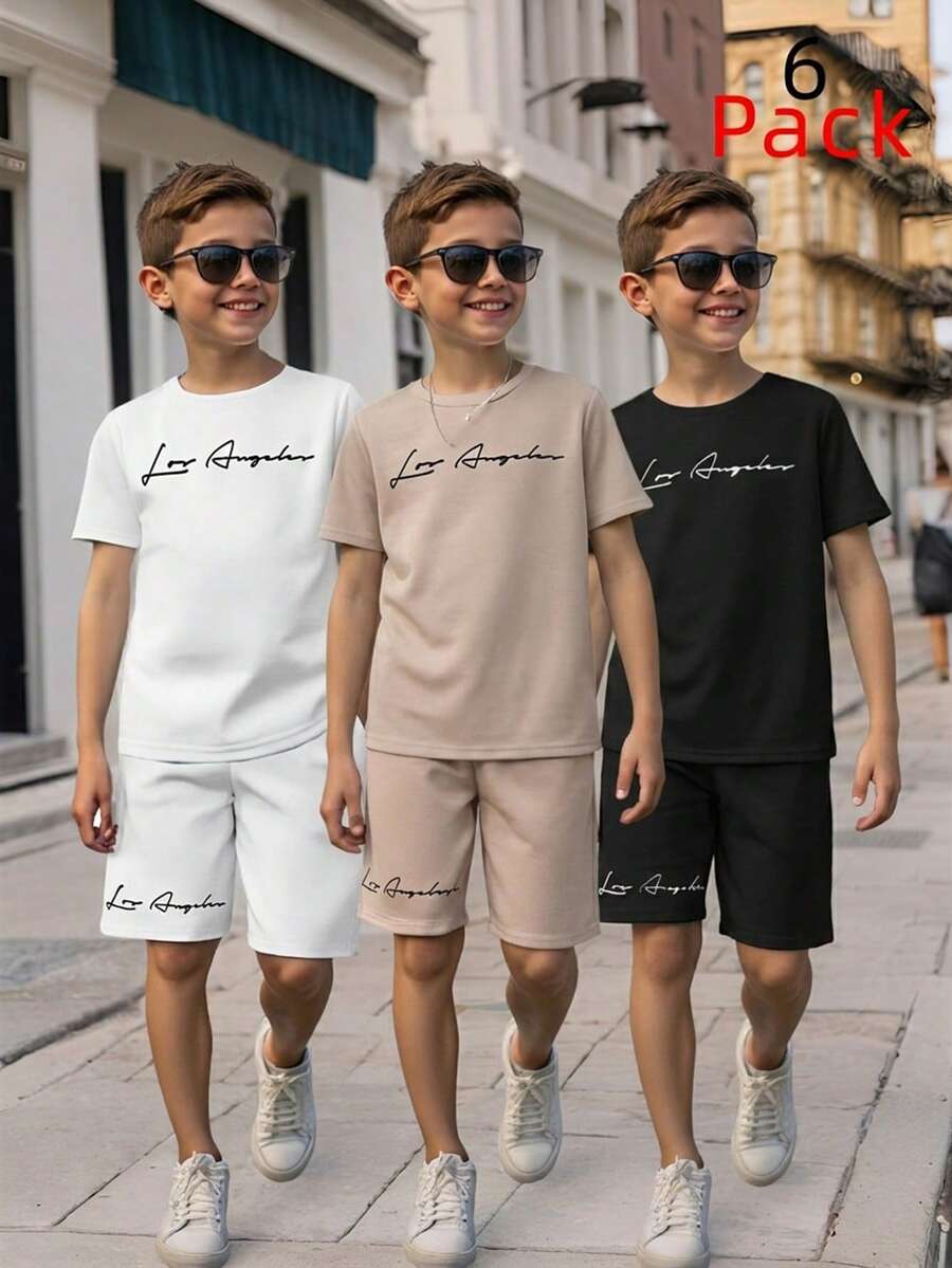 Bộ trang phục quần short tay ngắn thường ngày cho bé trai tuổi mới lớn - màu đen - Xem 1