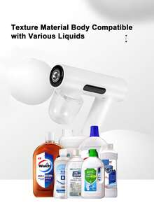 Teckwe Mini Portable Rechargeable Sprayer, 1.69oz Nano Blue Light Sprayer, Handheld Powerful Sprayer, 1200mAh Battery Capacity, Suitable For Use In Cars, Schools, Bedrooms, Clothing, Express Delivery, Etc. - White - View 3