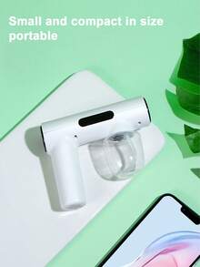 Teckwe Mini Portable Rechargeable Sprayer, 1.69oz Nano Blue Light Sprayer, Handheld Powerful Sprayer, 1200mAh Battery Capacity, Suitable For Use In Cars, Schools, Bedrooms, Clothing, Express Delivery, Etc. - White - View 5