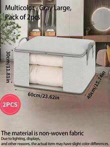1/2 túi đựng quần áo và chăn ga gối đệm theo mùa, vải không dệt đơn giản, sức chứa lớn, túi đựng đồ trong tủ quần áo, túi đựng đồ đa năng, chống bụi và chống ẩm, có thể gấp lại, bền. Thích hợp sử dụng cho gia đình. - Nhiều màu - Xem 19