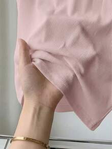 Franclia Chaleco de punto de unicolor con botones de perlas de estilo chino, sin mangas, elegante y de moda para mujer - Rosa - Ver 5