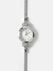 MOTF PREMIUM LUXURIOUS MOTHER-OF-PEARL FACE BRACELET WATCH - White - View 4