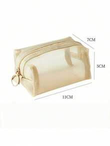 1/2 túi lưới đựng đồ du lịch, làm bằng nylon, chống trầy xước, không dễ bị rách, ví đựng tiền xu mini, túi đựng tai nghe, túi đựng cáp dữ liệu, túi bỏ túi di động, túi đựng đồ trang điểm có khóa kéo, túi đựng đồ mini, quà tặng ngày lễ - Nhiều màu - Xem 21