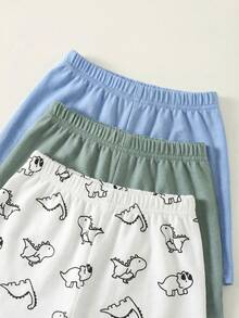 SHEIN 6pcs Setelan Bayi Laki-laki Motif Kartun Dinosaurus Kasual Longgar Lengan Pendek dan Celana Pendek, Cocok untuk Musim Panas - MultiWarna - View 6