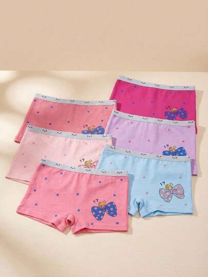 Paquete 6 Piezas Bóxer Niña Cómodos Estampados Divertidos  Talla a Elegir Los Estampados Se Envian Aleatoriamente Dependiendo Existencia