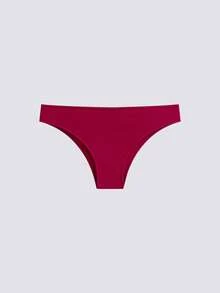Loungeista 4pcs Women's Solid Color Casual Seamless Low-Rise Briefs - Multicolor - View 12