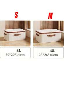 3 Piecesdustproof Storage Box With Lid, Large-Capacity Collapsible Clothing Organizer, Double-Layer Thickened Moisture-Proof Storage Box, Under-Bed Storage Box - Beige - View 10