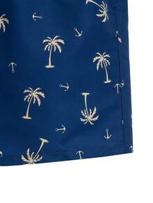 Naviga Onda Men's Drawstring Waist All-Over Print Casual Beach Shorts - Blue - View 9