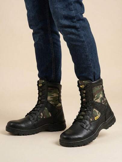 botín militar, plataforma, tacón ancho, agujetas, cierre lateral, punta redonda, botín urbano, moda, casual, cómodo.